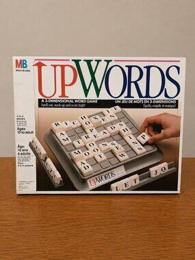 1986 Milton Bradley Upwords 3-Dimensional Word Game Complete Vintage